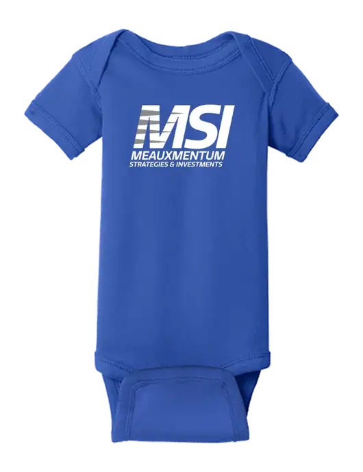 Rabbit Skins Royal Infant Short Sleeve Baby Rib Bodysuit w/Meauxmentum Logo