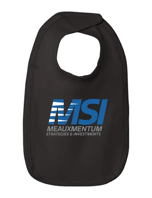Rabbit Skins Black Infant Premium Jersey Bib w/Meauxmentum Logo