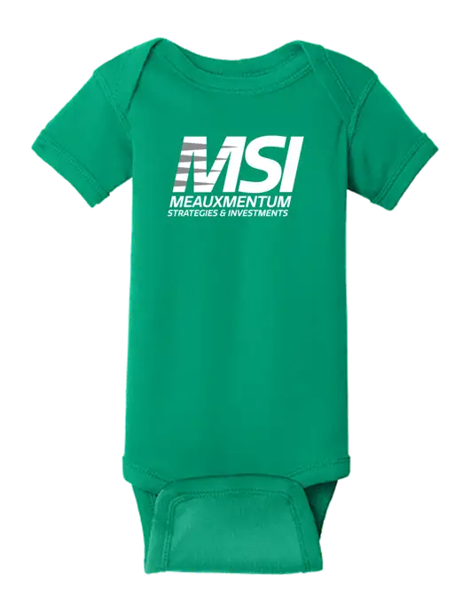 Rabbit Skins Kelly Infant Short Sleeve Baby Rib Bodysuit w/Meauxmentum Logo
