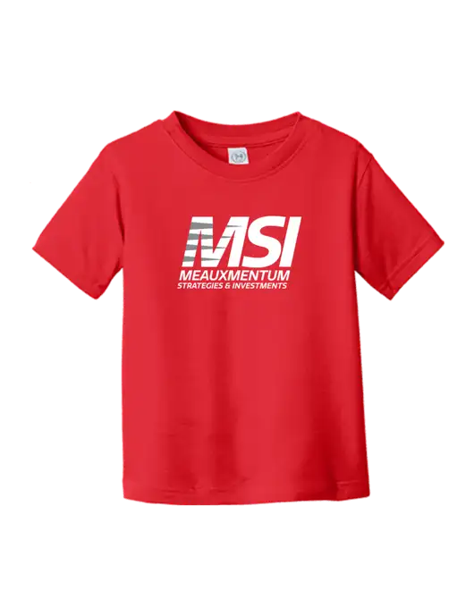Rabbit Skins Red Toddler Fine Jersey Tee w/Meauxmentum Logo