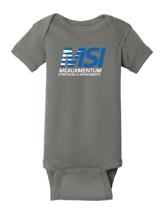 Rabbit Skins Charcoal Infant Short Sleeve Baby Rib Bodysuit w/Meauxmentum Logo