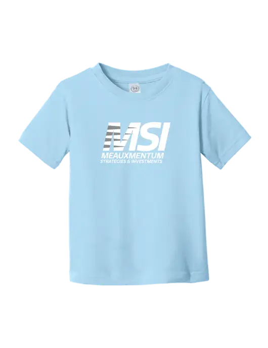 Rabbit Skins Light Blue Toddler Fine Jersey Tee w/Meauxmentum Logo