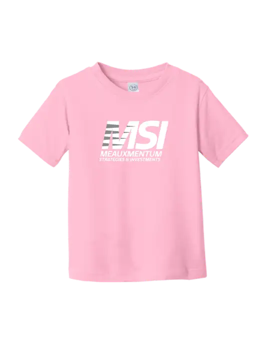 Rabbit Skins Pink Toddler Fine Jersey Tee w/Meauxmentum Logo