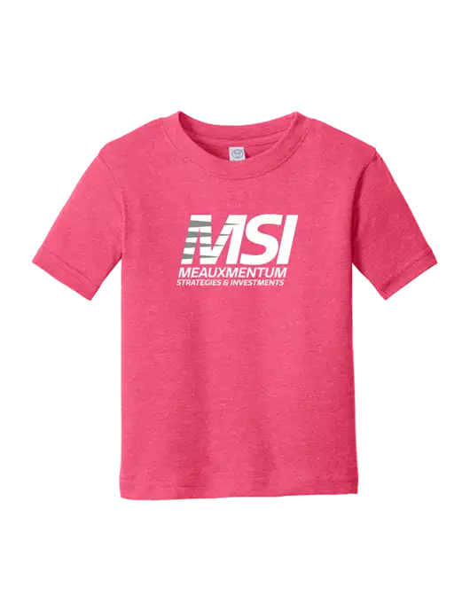 Rabbit Skins Vintage Hot Pink Toddler Fine Jersey Tee w/Meauxmentum Logo