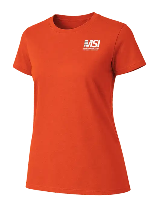 Womens Ring Spun Orange 4.5 oz T-Shirt w/Meauxmentum Logo