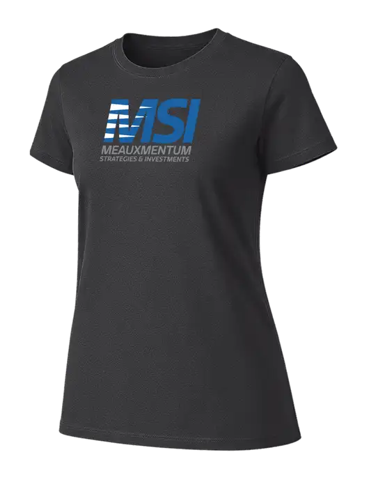 Womens Ring Spun Charcoal 4.5 oz T-Shirt w/Meauxmentum Logo