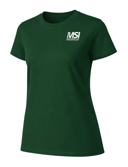 Womens Ring Spun Forest Green 4.5 oz T-Shirt w/Meauxmentum Logo