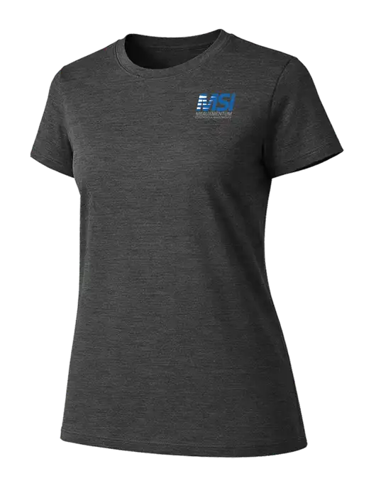 Womens Ring Spun Dark Heather Grey 4.5 oz T-Shirt w/Meauxmentum Logo