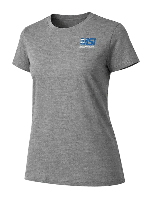 Womens Ring Spun Light Grey Heather 4.5 oz T-Shirt w/Meauxmentum Logo