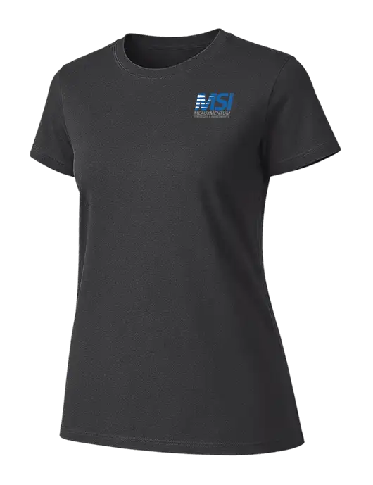 Womens Ring Spun Charcoal 4.5 oz T-Shirt w/Meauxmentum Logo