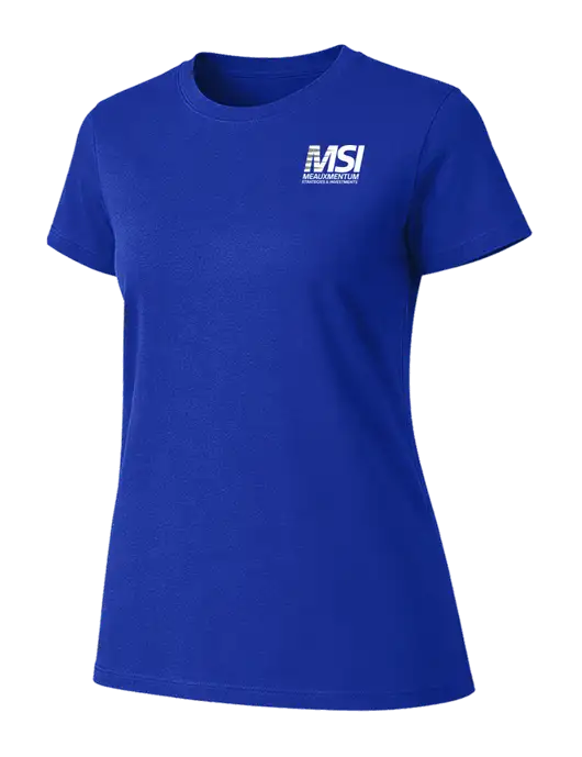 Womens Ring Spun Royal 4.5 oz T-Shirt w/Meauxmentum Logo