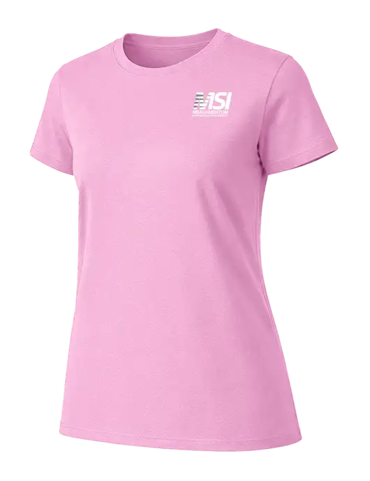 Womens Ring Spun Candy Pink 4.5 oz T-Shirt w/Meauxmentum Logo