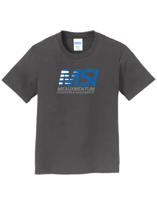 Youth Ring Spun Charcoal 4.5 oz T-Shirt w/Meauxmentum Logo