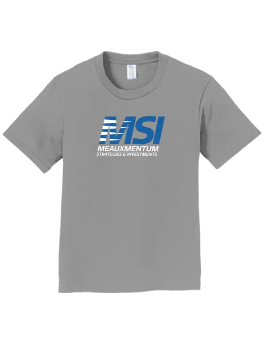 Youth Ring Spun Medium Grey 4.5 oz T-Shirt w/Meauxmentum Logo