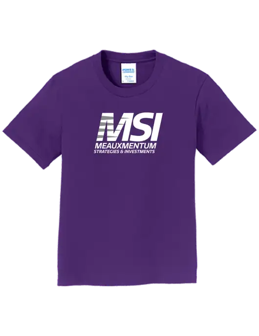 Youth Ring Spun Purple 4.5 oz T-Shirt w/Meauxmentum Logo