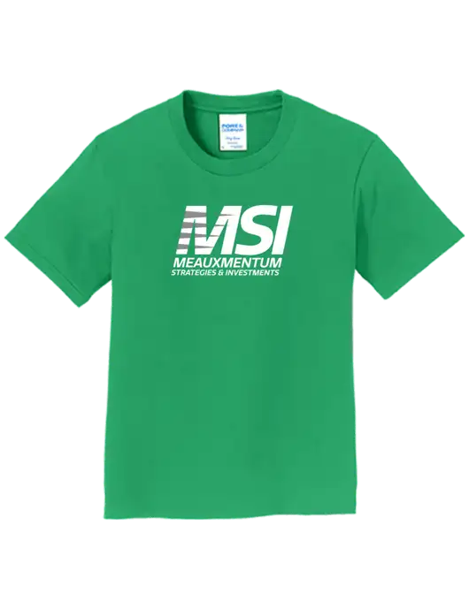Youth Ring Spun Kelly Green 4.5 oz T-Shirt w/Meauxmentum Logo