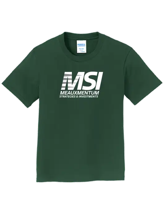 Youth Ring Spun Forest Green 4.5 oz T-Shirt w/Meauxmentum Logo