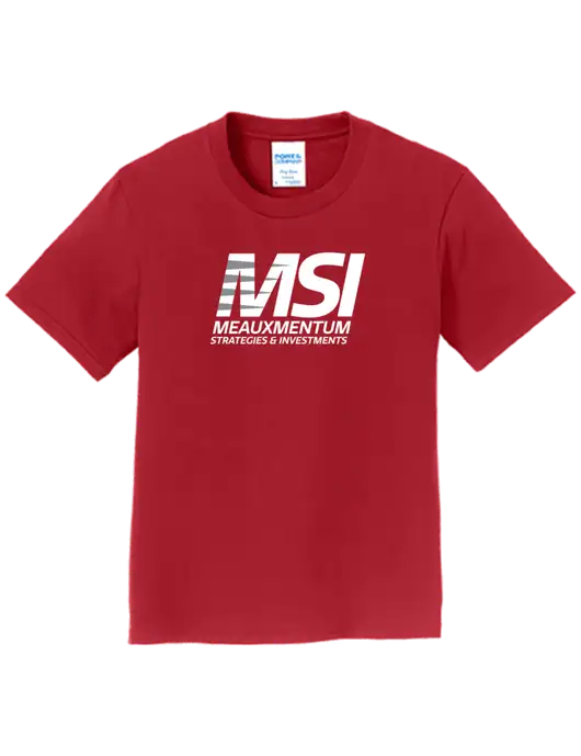 Youth Ring Spun Cardinal 4.5 oz T-Shirt w/Meauxmentum Logo