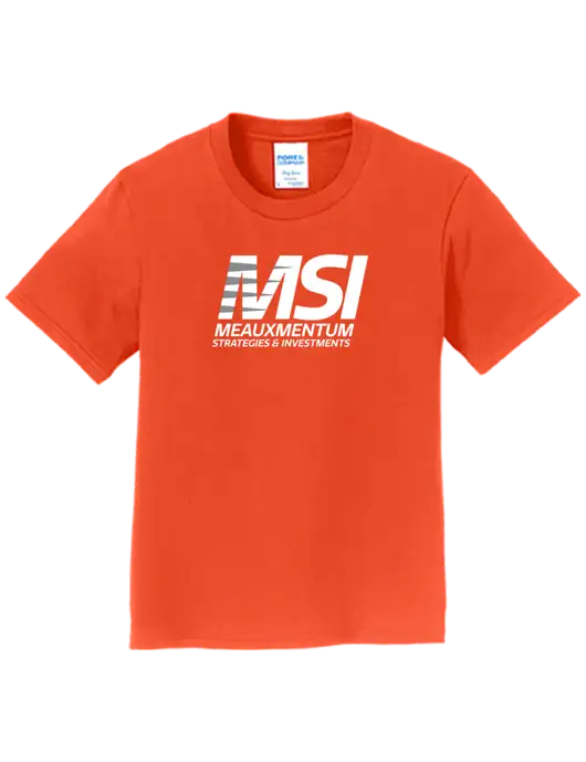 Youth Ring Spun Orange 4.5 oz T-Shirt w/Meauxmentum Logo