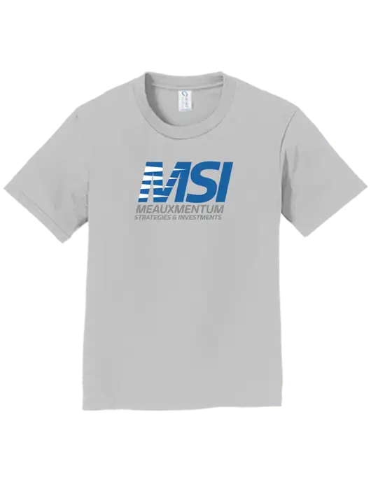 Youth Ring Spun Silver 4.5 oz T-Shirt w/Meauxmentum Logo
