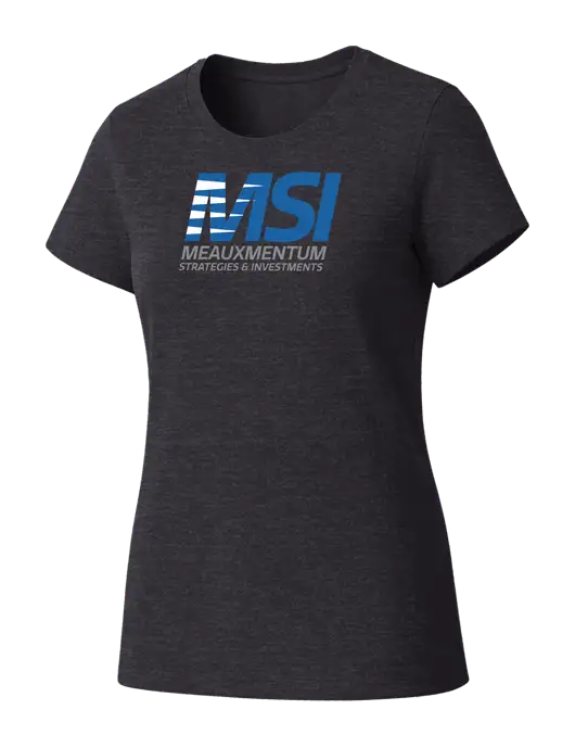 Womens Seriously Soft Heathered Charcoal T-Shirt w/Meauxmentum Logo