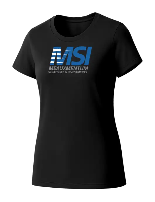Womens Seriously Soft Black T-Shirt w/Meauxmentum Logo