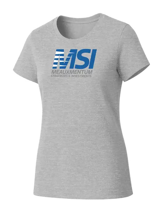 Womens Seriously Soft Light Heathered Grey T-Shirt w/Meauxmentum Logo