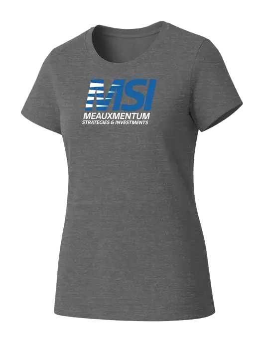 Womens Seriously Soft Grey Frost T-Shirt w/Meauxmentum Logo