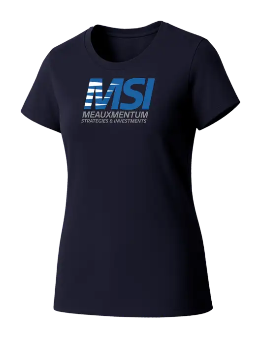Womens Seriously Soft New Navy T-Shirt w/Meauxmentum Logo