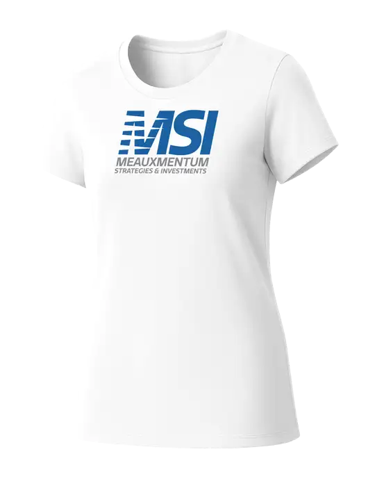 Womens Seriously Soft White T-Shirt w/Meauxmentum Logo