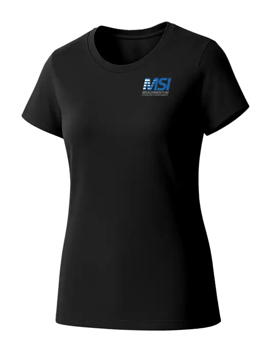 Womens Seriously Soft Black T-Shirt w/Meauxmentum Logo