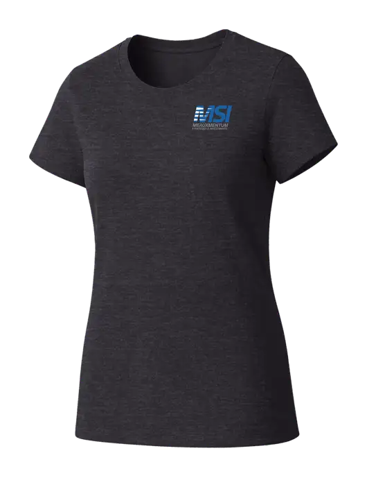 Womens Seriously Soft Heathered Charcoal T-Shirt w/Meauxmentum Logo