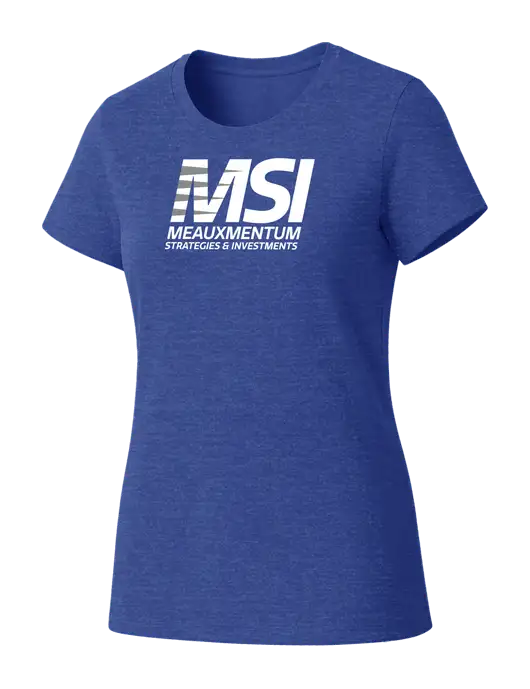 Womens Seriously Soft Royal Frost T-Shirt w/Meauxmentum Logo