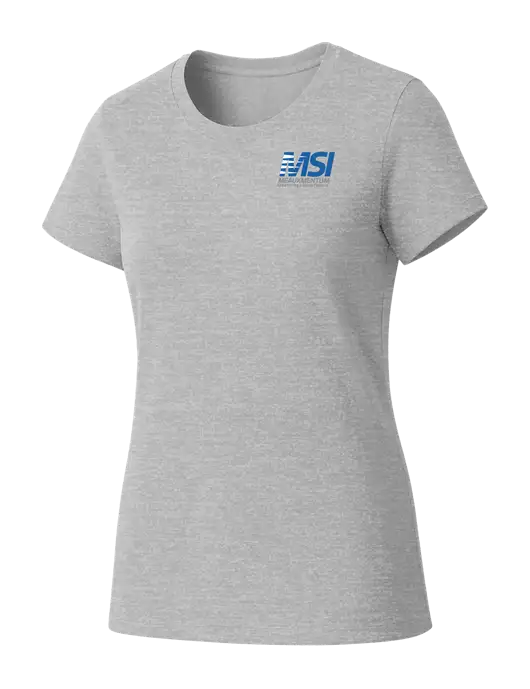 Womens Seriously Soft Light Heathered Grey T-Shirt w/Meauxmentum Logo
