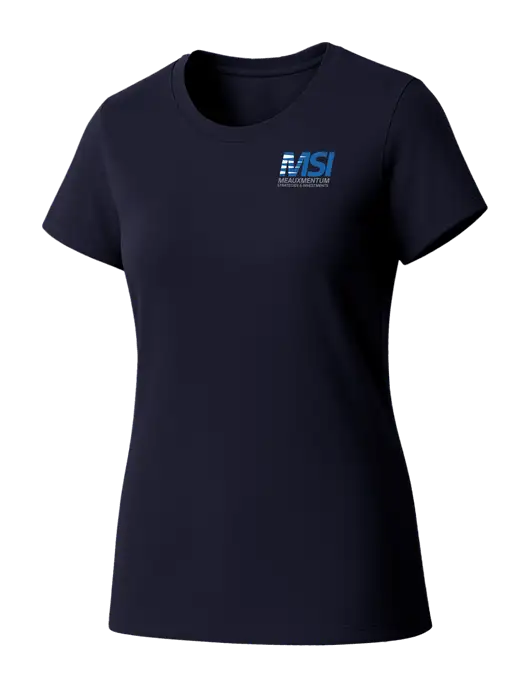 Womens Seriously Soft New Navy T-Shirt w/Meauxmentum Logo
