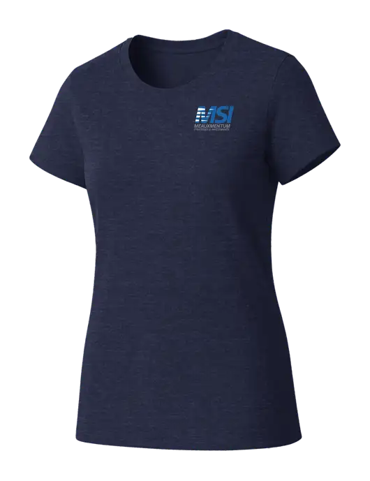 Womens Seriously Soft Heathered Navy T-Shirt w/Meauxmentum Logo