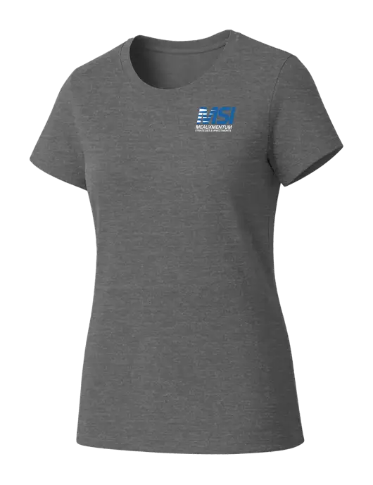 Womens Seriously Soft Grey Frost T-Shirt w/Meauxmentum Logo