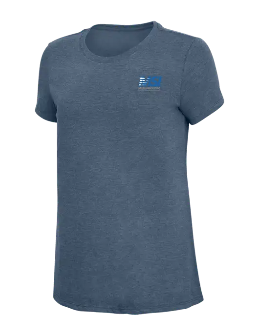 Womens Simply Soft Navy Frost 4.5oz  Poly/Combed Ring Spun Cotton T-Shirt w/Meauxmentum Logo
