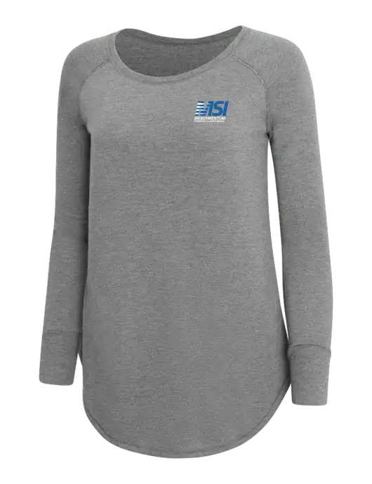 Womens Perfect Wide Collar Tunic Tri-Blend Grey Frost 4.5 oz T-Shirt w/Meauxmentum Logo