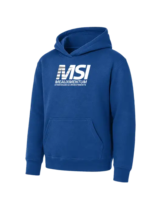 Youth Royal 7.8 oz Pullover Hooded Sweatshirt w/Meauxmentum Logo