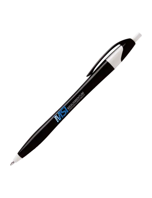 Novella Black/White Executive Pen - Blue Ink w/Meauxmentum Logo