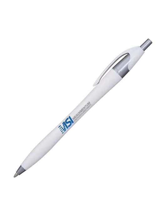 Novella White/Silver Shimmer Pen - Blue Ink w/Meauxmentum Logo