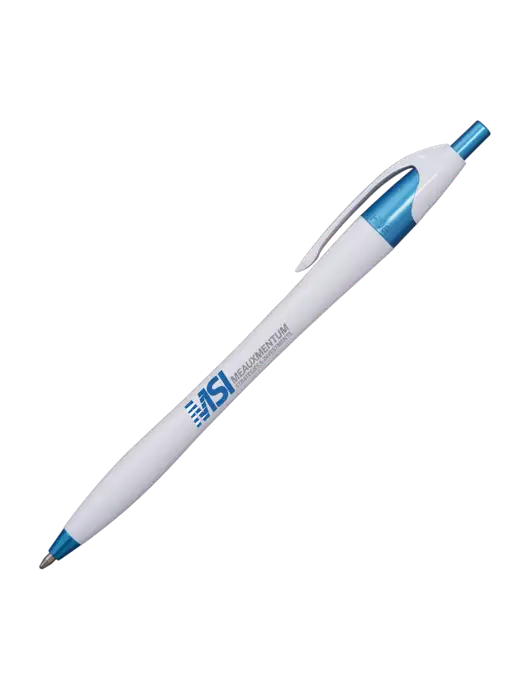 Novella White/Blue Shimmer Pen - Blue Ink w/Meauxmentum Logo
