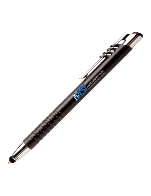 Schirhart Black Stylus Pen - Blue Ink w/Meauxmentum Logo