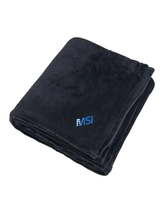 Mountain Lodge Black Blanket w/MSI Icon logo