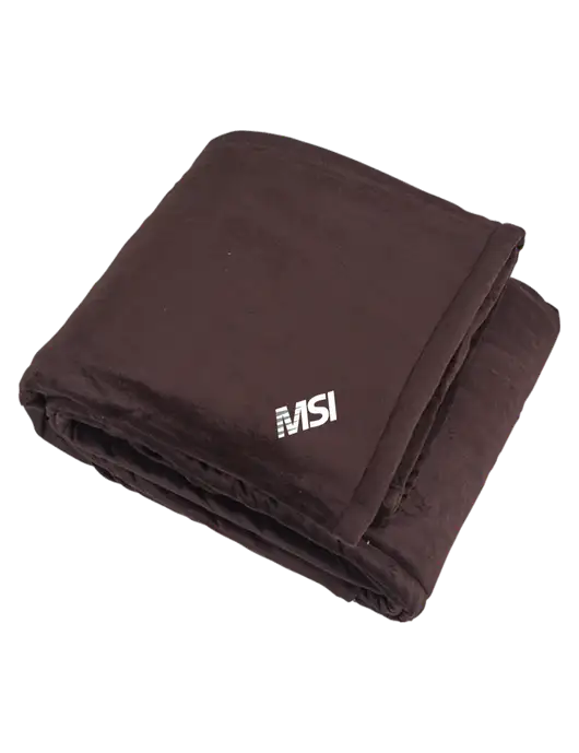 Mountain Lodge Fireside Brown Blanket w/MSI Icon logo