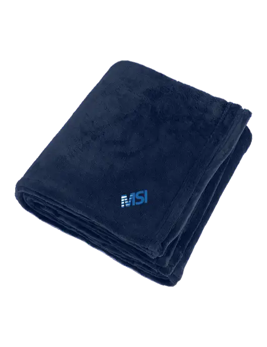 Oversized Deep Navy Ultra Plush Blanket w/MSI Icon logo