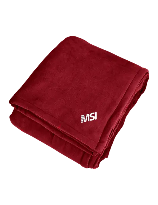 Mountain Lodge Red Rhubarb Blanket w/MSI Icon logo