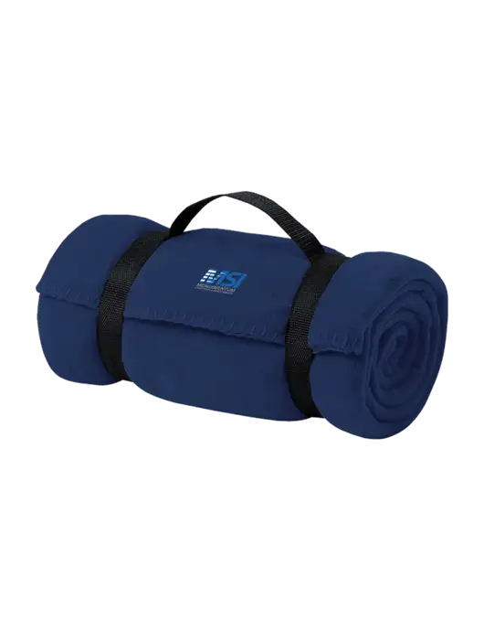 Casual Navy Fleece Blanket With Strap  w/Meauxmentum Logo