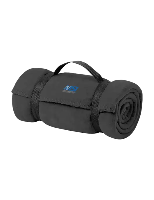 Casual Midnight Heather Fleece Blanket With Strap w/Meauxmentum Logo